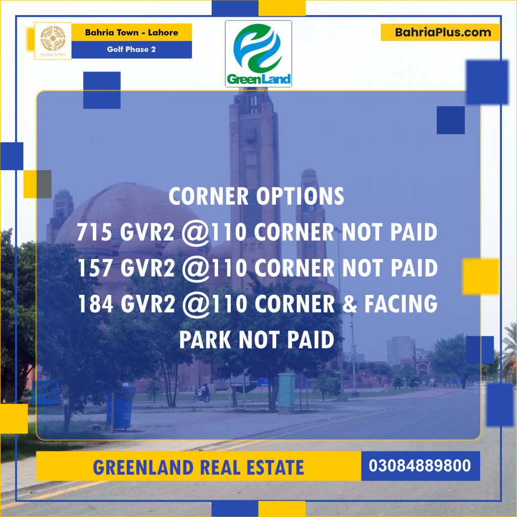 10 Marla Residential Plot for Sale in Golf Phase 2 -  Bahria Town, Lahore - (BP-243422)