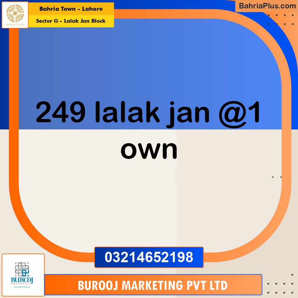 5 Marla Residential Plot for Sale in Sector G - Lalak Jan Block -  Bahria Town, Lahore - (BP-243434)