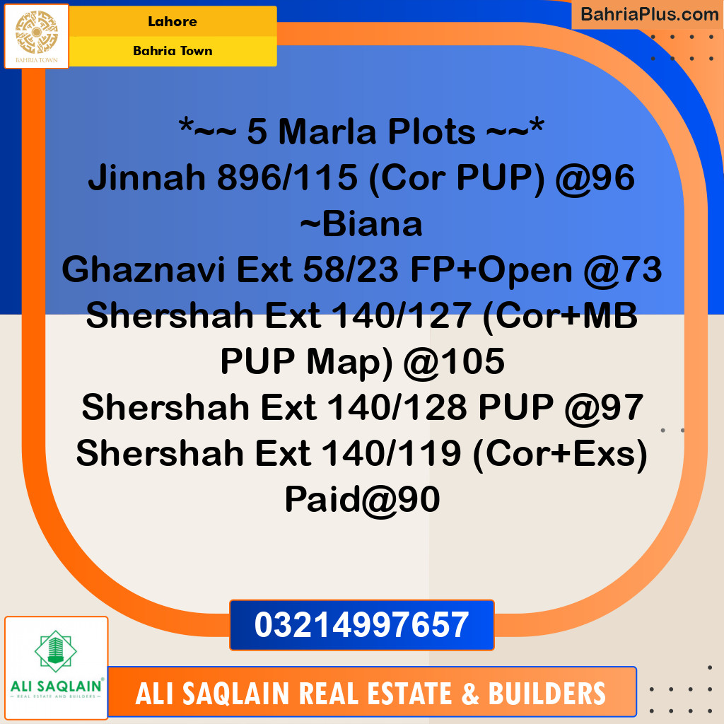Residential Plot for Sale in Bahria Town, Lahore - (BP-243487)