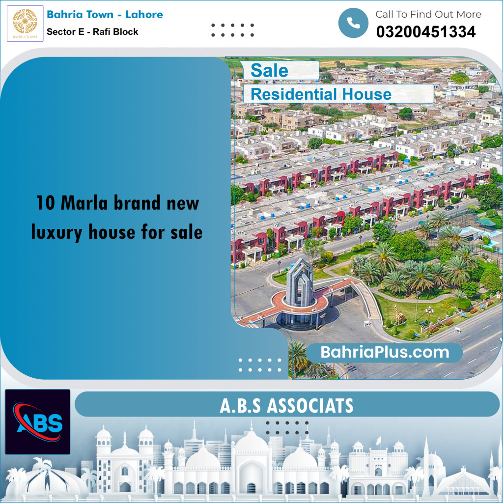 10 Marla Residential House for Sale in Sector E - Rafi Block -  Bahria Town, Lahore - (BP-243542)