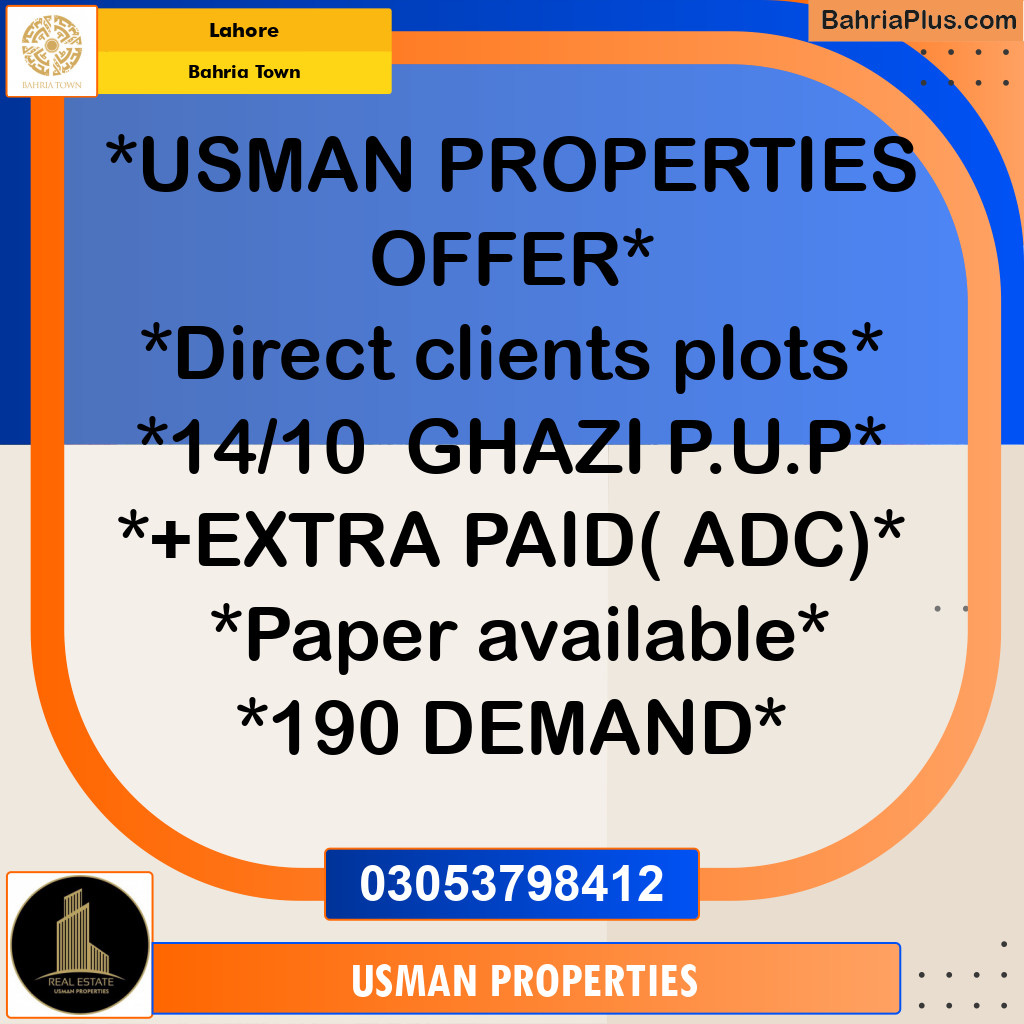 Residential Plot for Sale in Bahria Town, Lahore - (BP-243598)