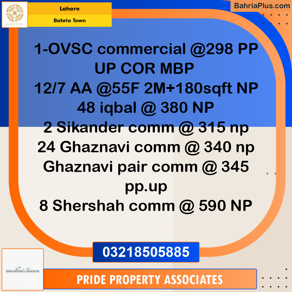 Commercial Plot for Sale in Bahria Town, Lahore - (BP-243610)