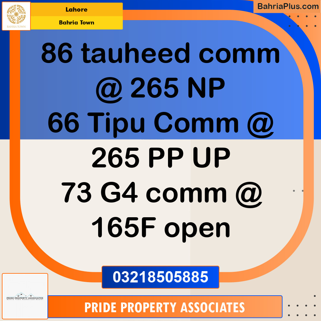 Commercial Plot for Sale in Bahria Town, Lahore - (BP-243611)