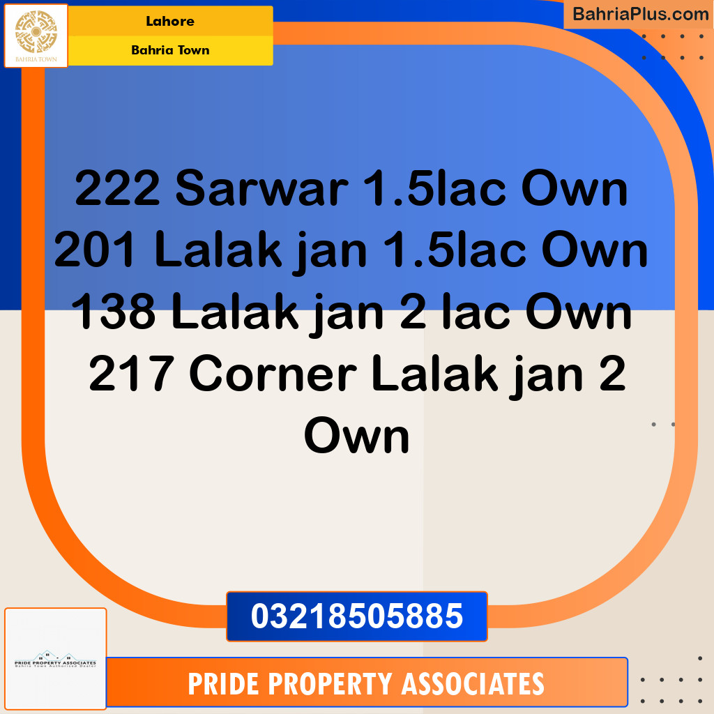Residential Plot for Sale in Bahria Town, Lahore - (BP-243646)