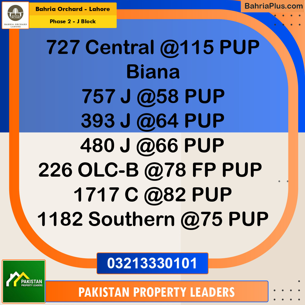 8 Marla Residential Plot for Sale in Phase 2 - J Block -  Bahria Orchard, Lahore - (BP-243786)