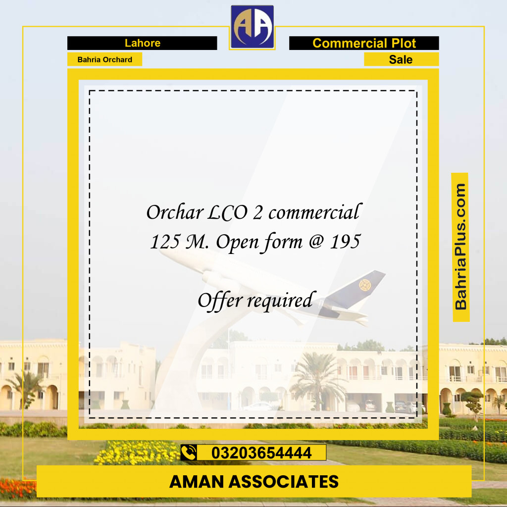 Commercial Plot for Sale in Bahria Orchard, Lahore - (BP-243973)