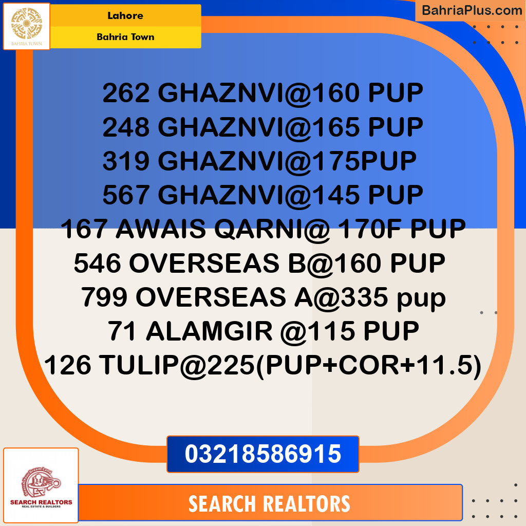 Residential Plot for Sale in Bahria Town, Lahore - (BP-244015)