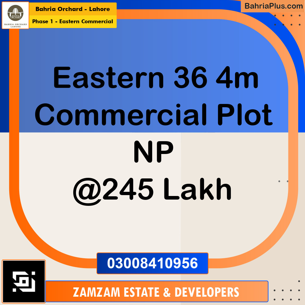 4 Marla Commercial Plot for Sale in Phase 1 - Eastern Commercial - Bahria Orchard, Lahore - (BP-244065)