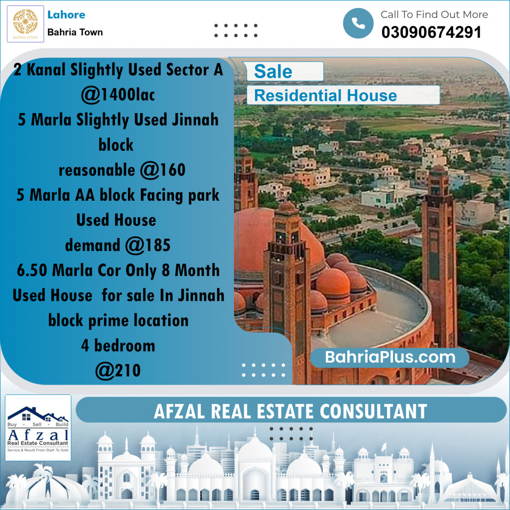 Residential House for Sale in Bahria Town, Lahore - (BP-244086)