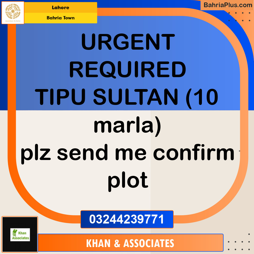 Residential Plot for Sale in Bahria Town, Lahore - (BP-244132)