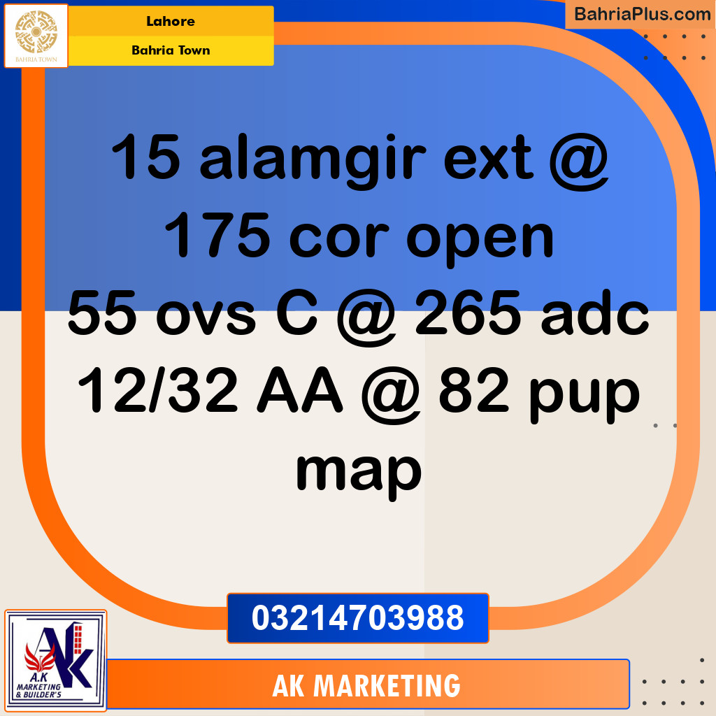 5 Marla Commercial Plot for Sale in Bahria Town, Lahore - (BP-244207)