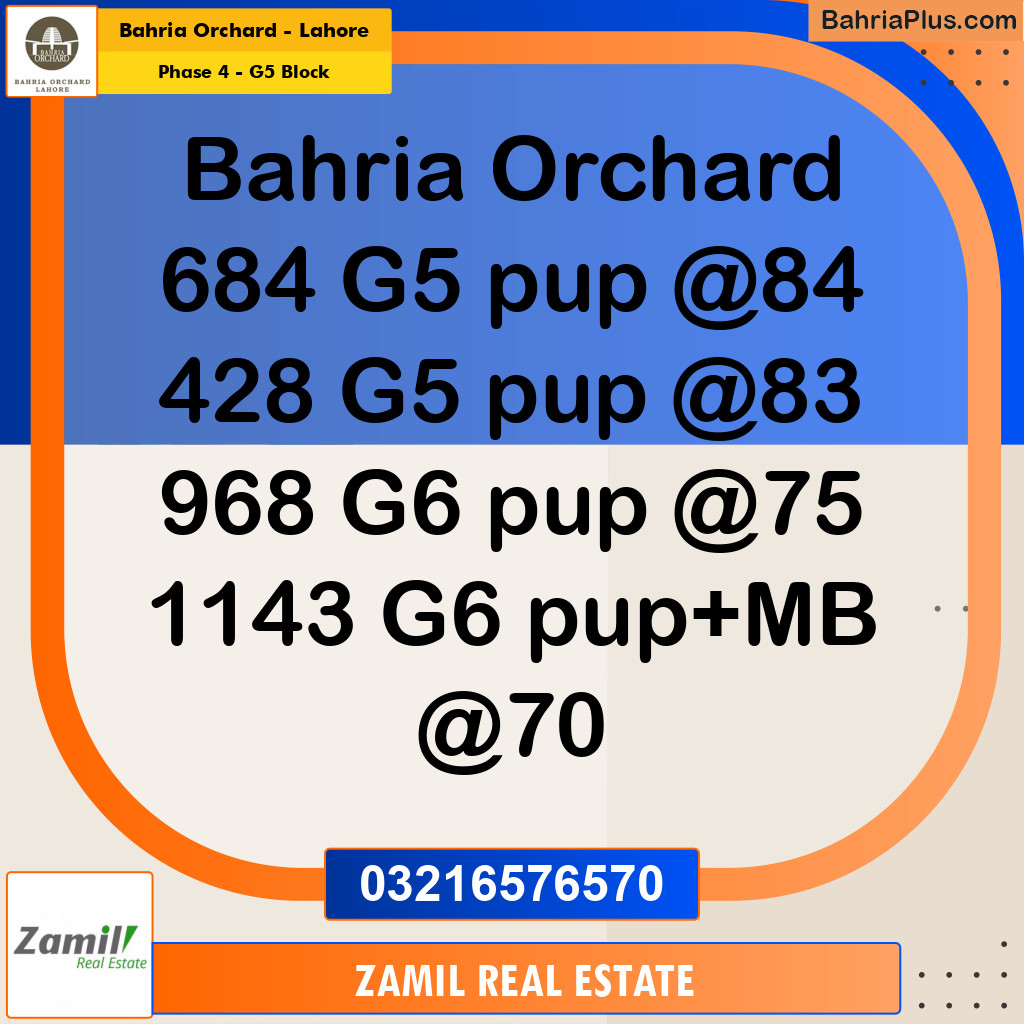10 Marla Residential Plot for Sale in Phase 4 - G5 Block -  Bahria Orchard, Lahore - (BP-244208)