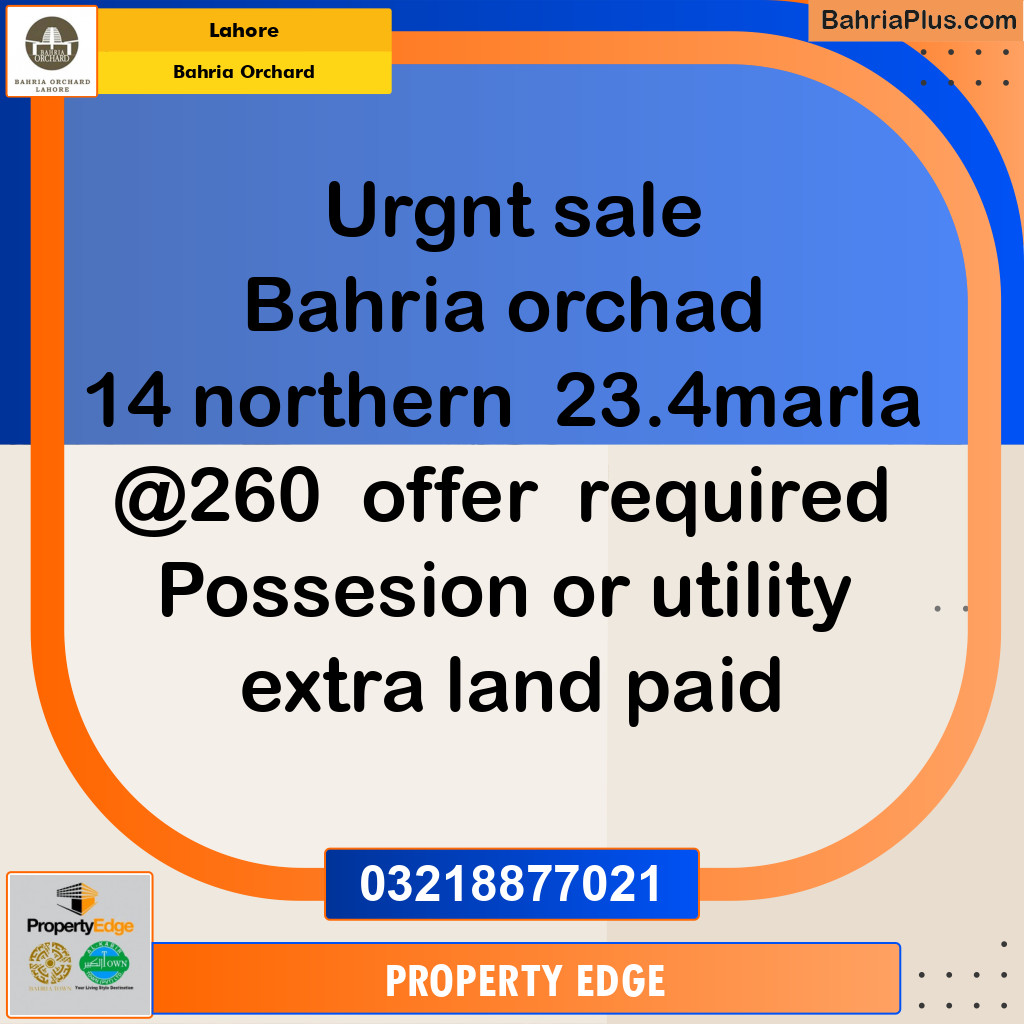 Residential Plot for Sale in Bahria Orchard, Lahore - (BP-244266)