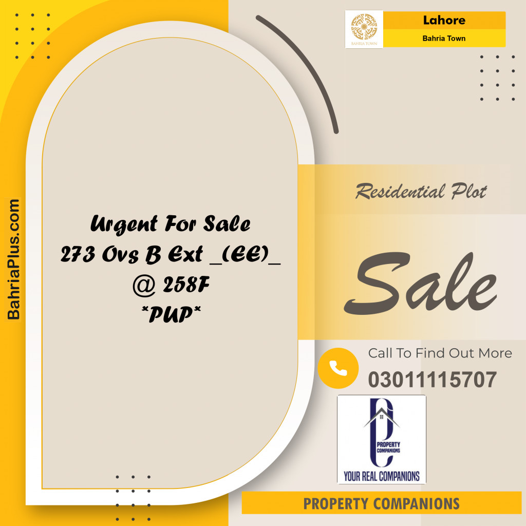 Residential Plot for Sale in Bahria Town, Lahore - (BP-244437)