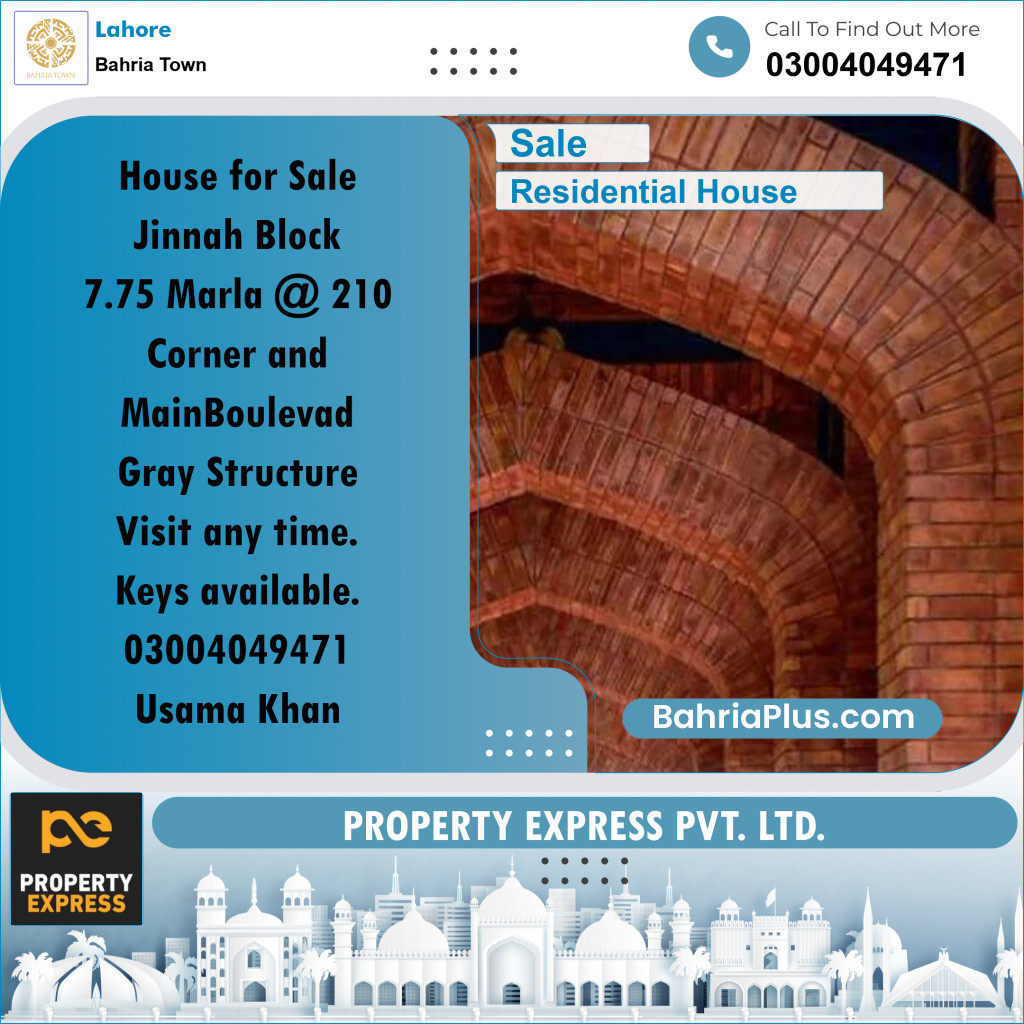 Residential House for Sale in Bahria Town, Lahore - (BP-244447)