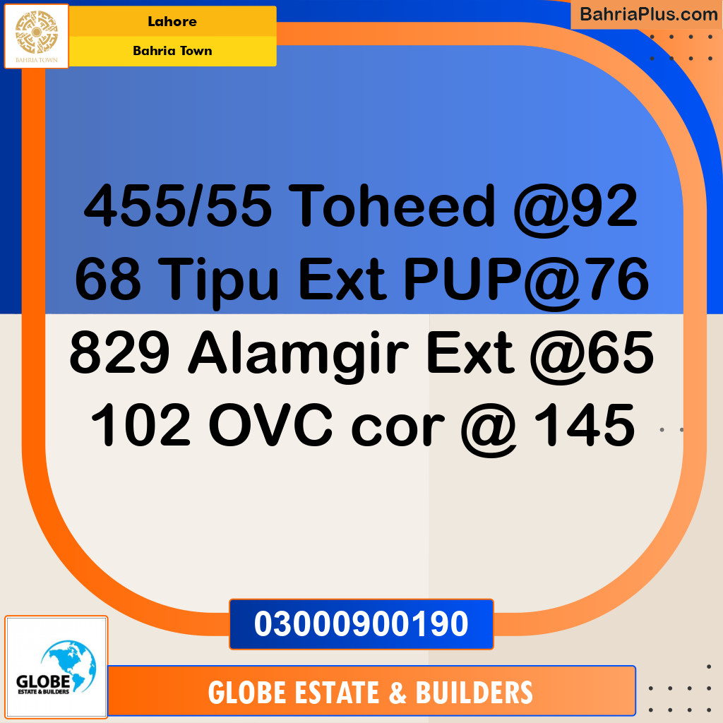 Residential Plot for Sale in Bahria Town, Lahore - (BP-244450)