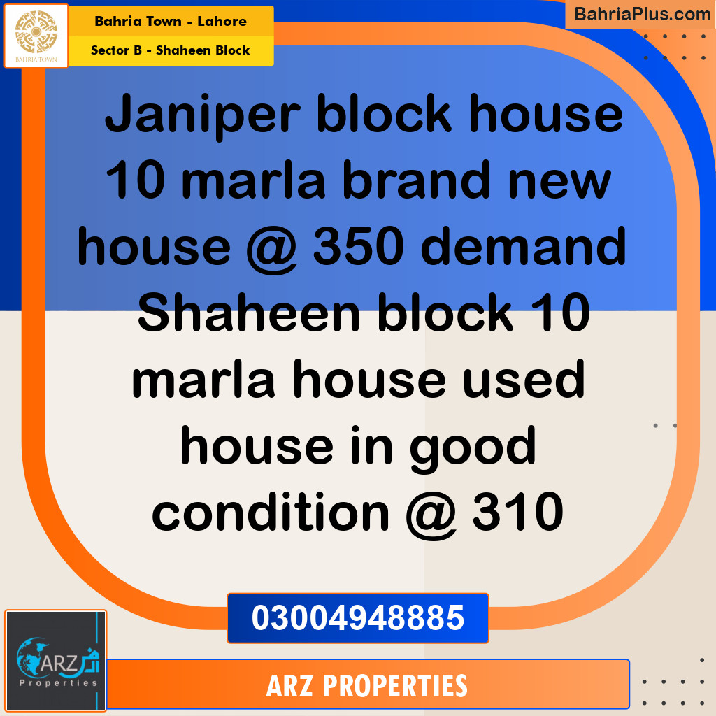 Residential House for Sale in Sector B - Shaheen Block -  Bahria Town, Lahore - (BP-244496)