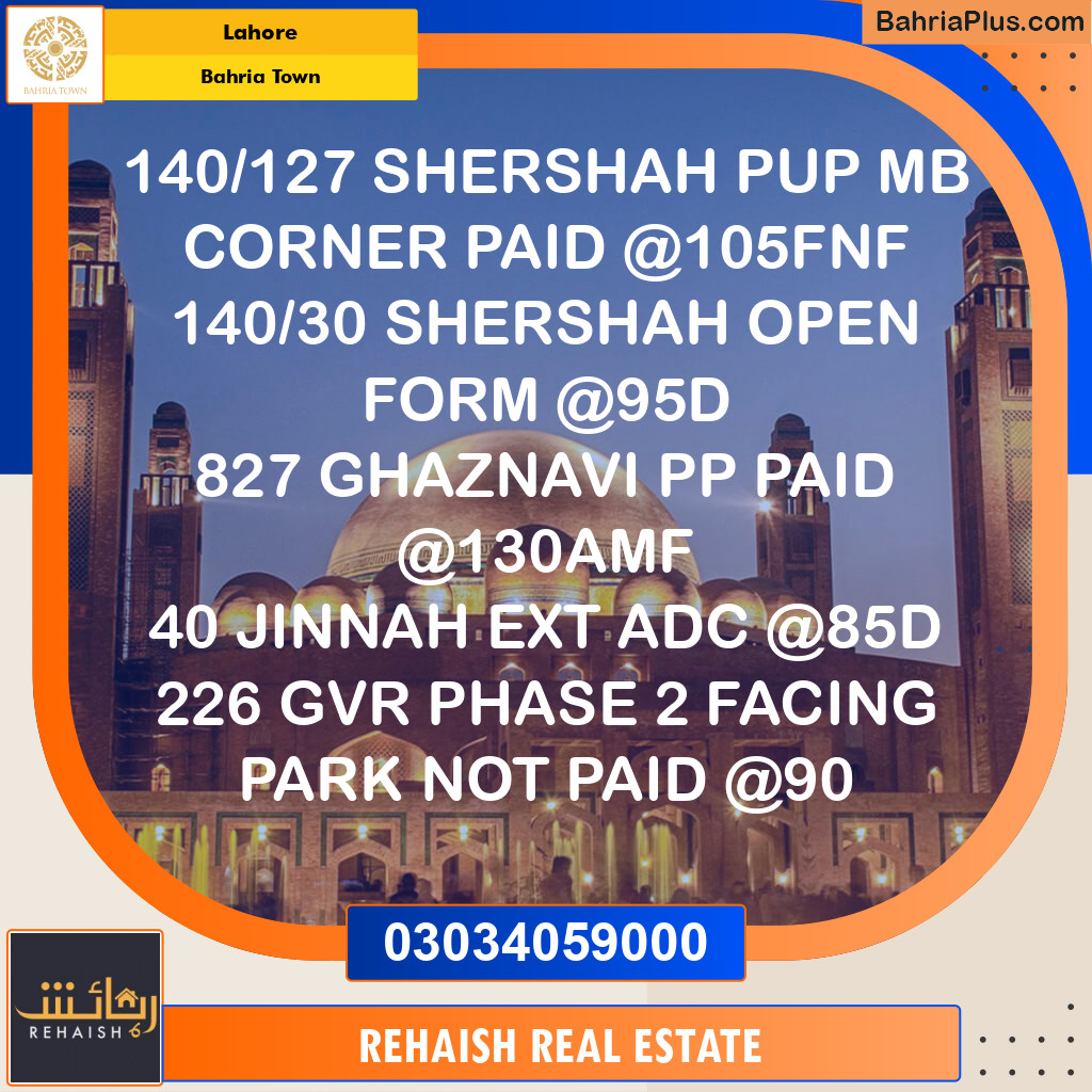 Residential Plot for Sale in Bahria Town, Lahore - (BP-244560)