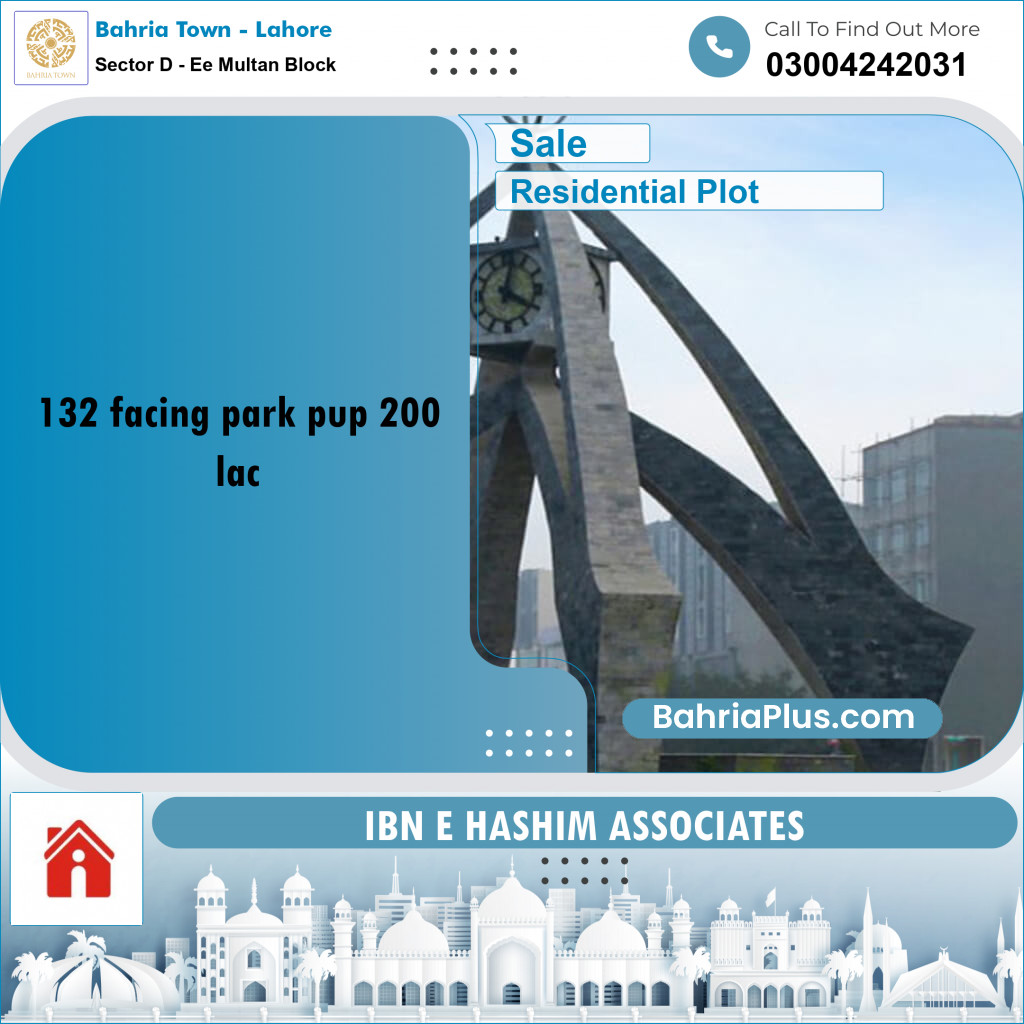 1 Kanal Residential Plot for Sale in Sector D - EE Multan Block -  Bahria Town, Lahore - (BP-244639)