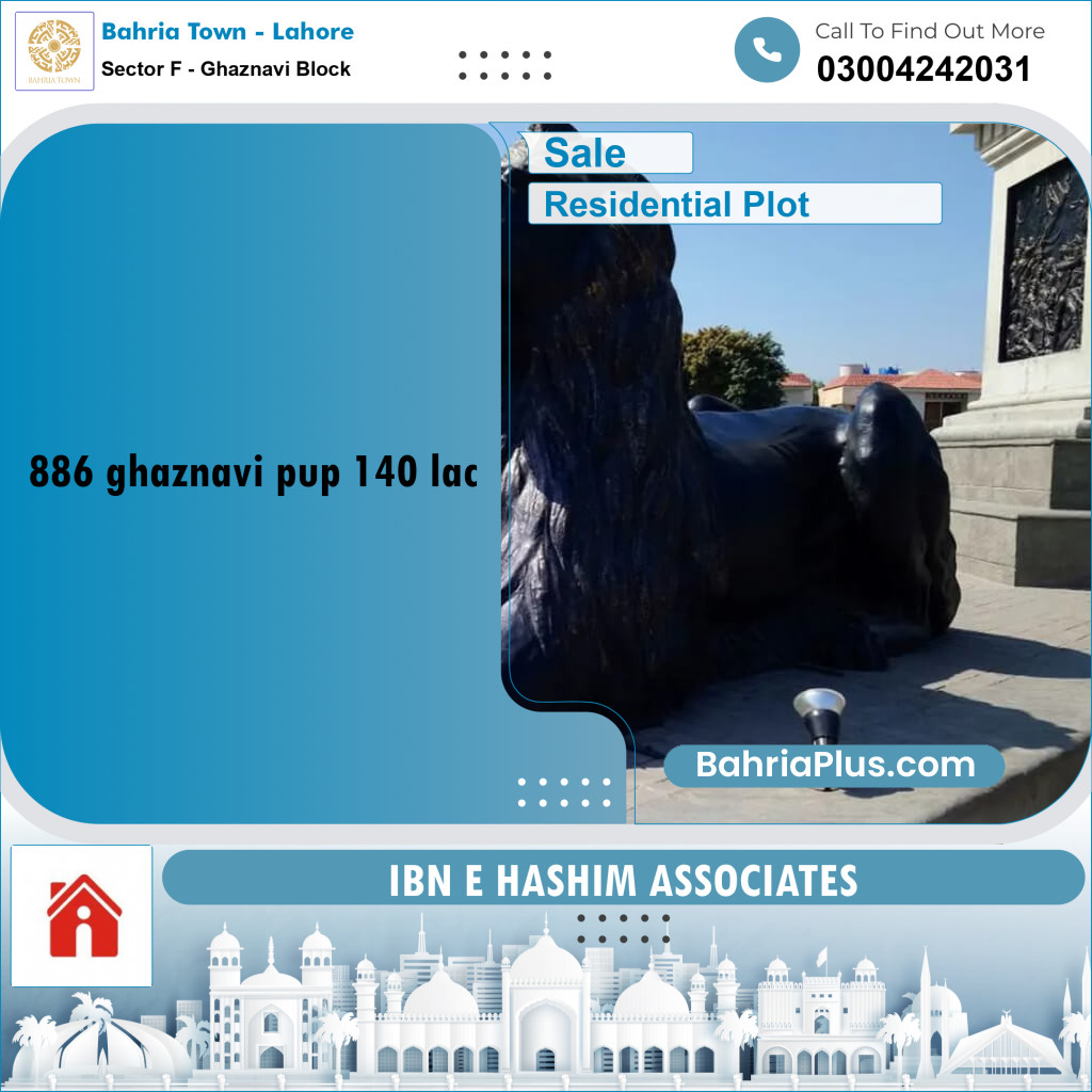 10 Marla Residential Plot for Sale in Sector F - Ghaznavi Block -  Bahria Town, Lahore - (BP-244647)