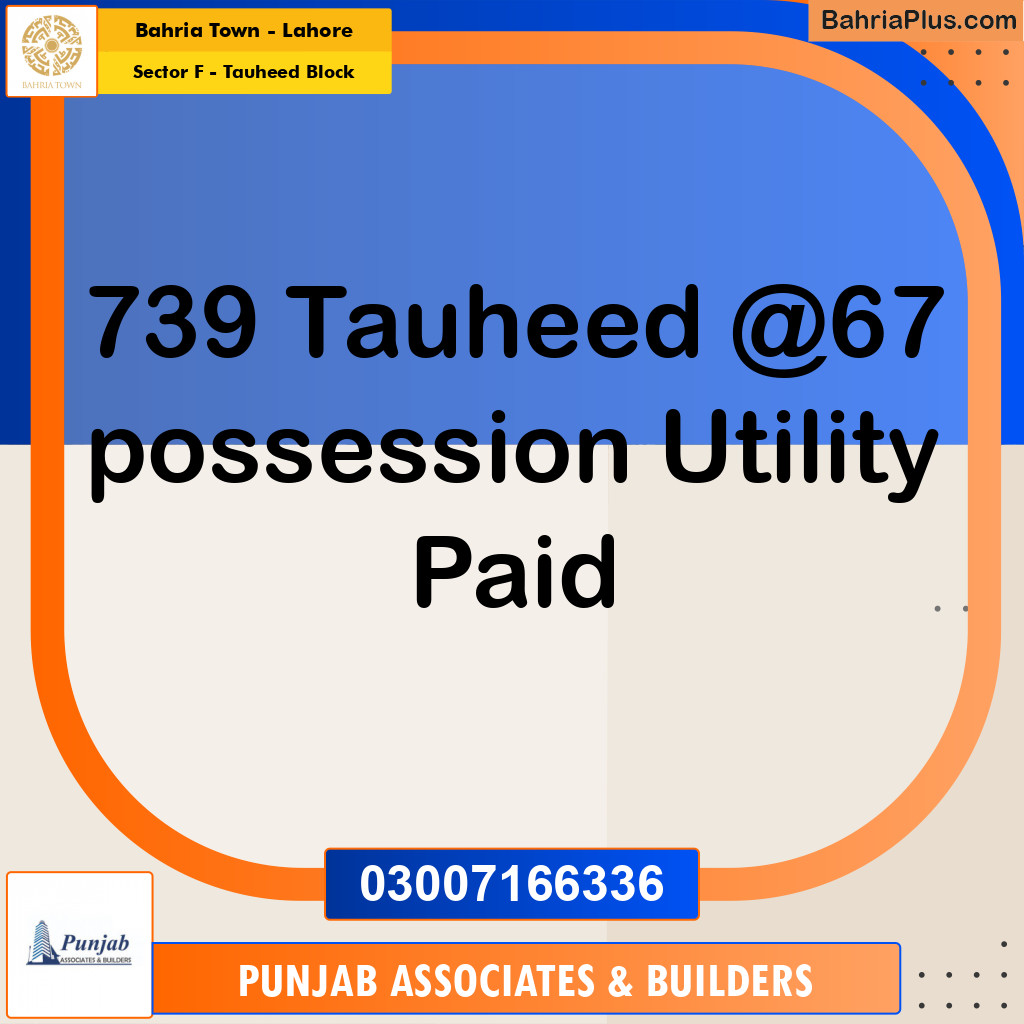 Residential Plot for Sale in Sector F - Tauheed Block -  Bahria Town, Lahore - (BP-244675)