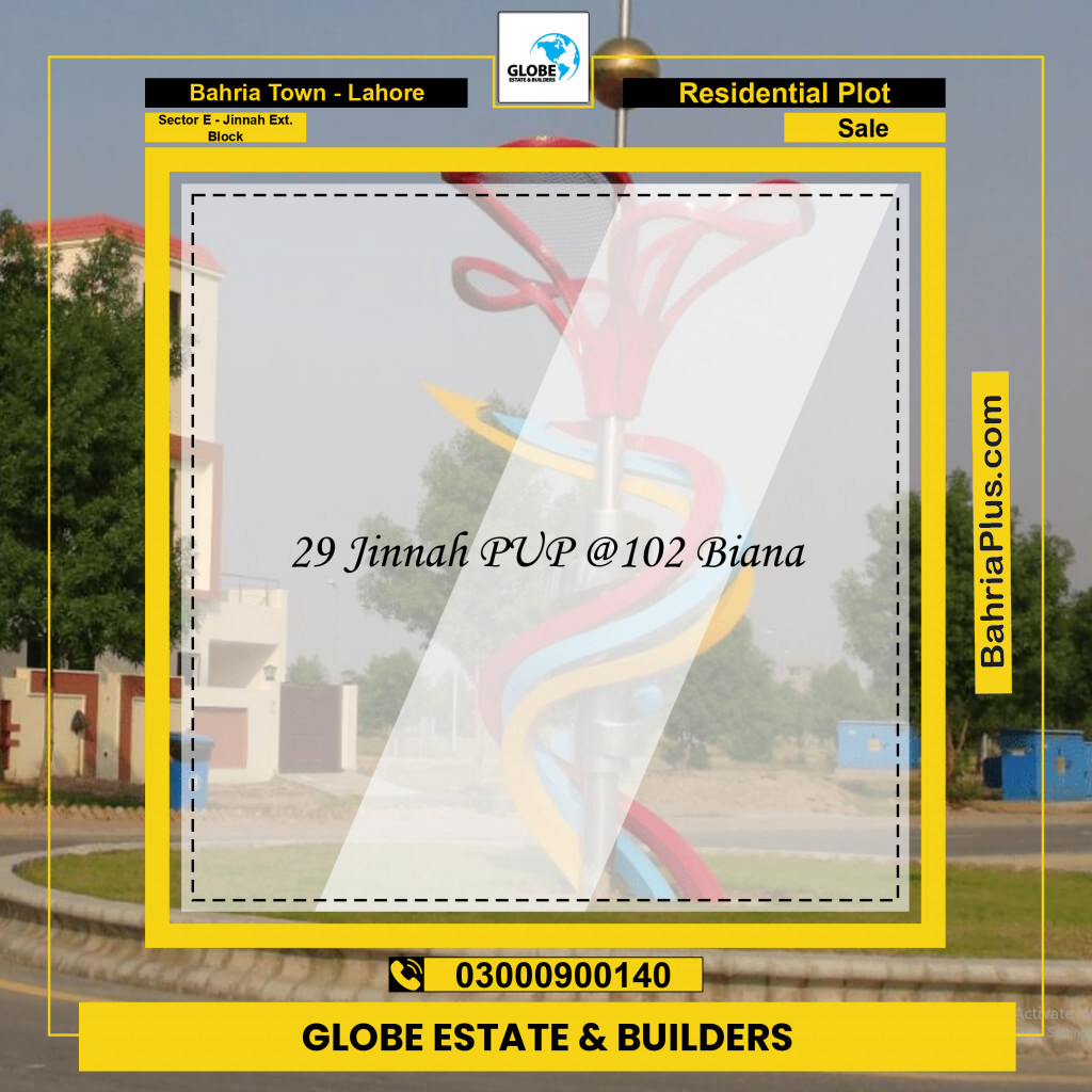5 Marla Residential Plot for Sale in Sector E - Jinnah Ext. Block -  Bahria Town, Lahore - (BP-244684)