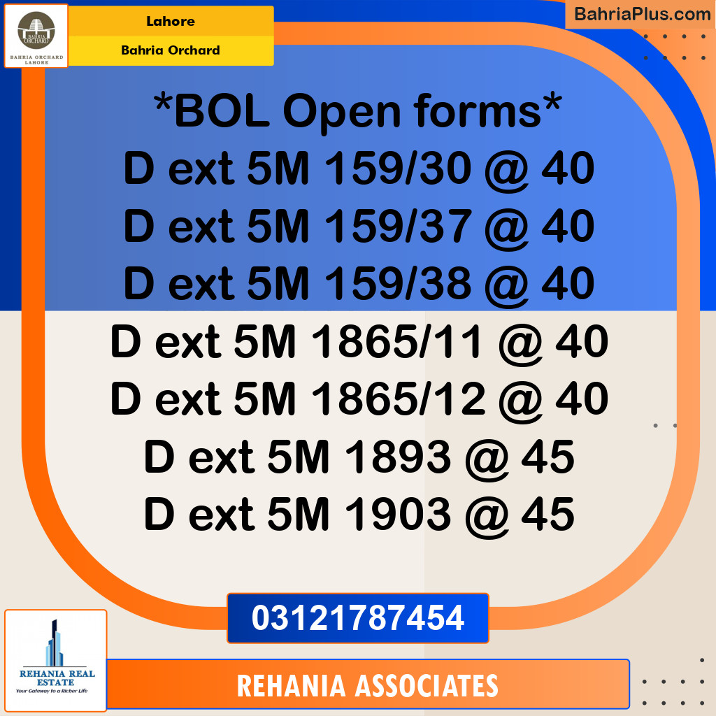 Residential Plot for Sale in Bahria Orchard, Lahore - (BP-244741)