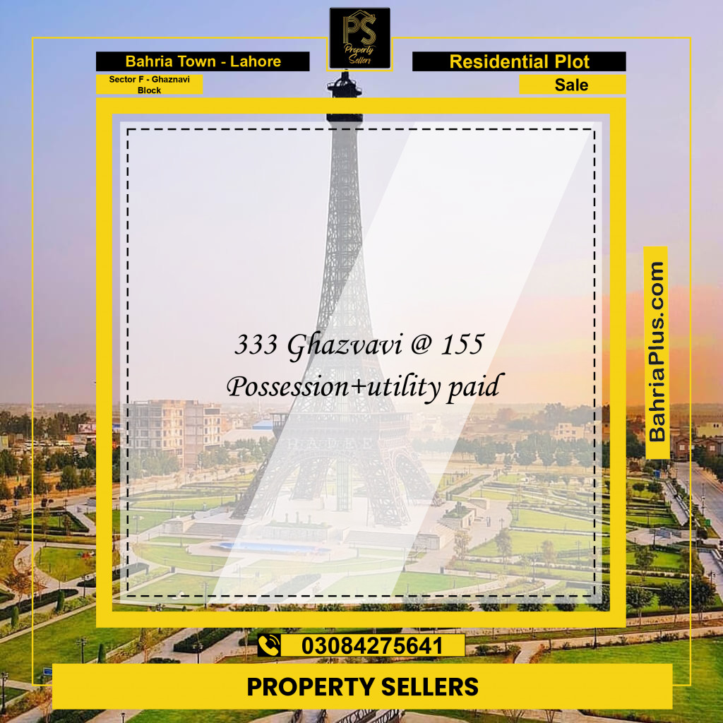 10 Marla Residential Plot for Sale in Sector F - Ghaznavi Block -  Bahria Town, Lahore - (BP-244745)