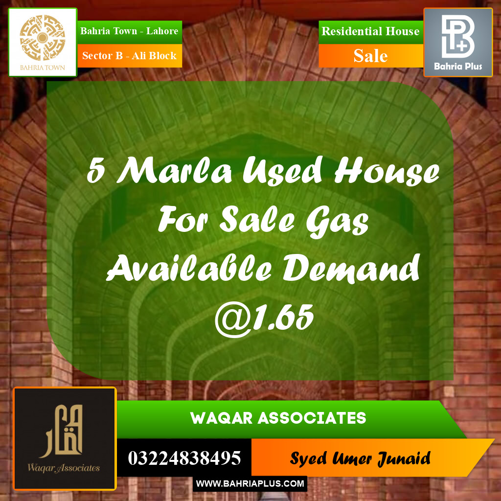 Residential House for Sale in Sector B - Ali Block -  Bahria Town, Lahore - (BP-244747)
