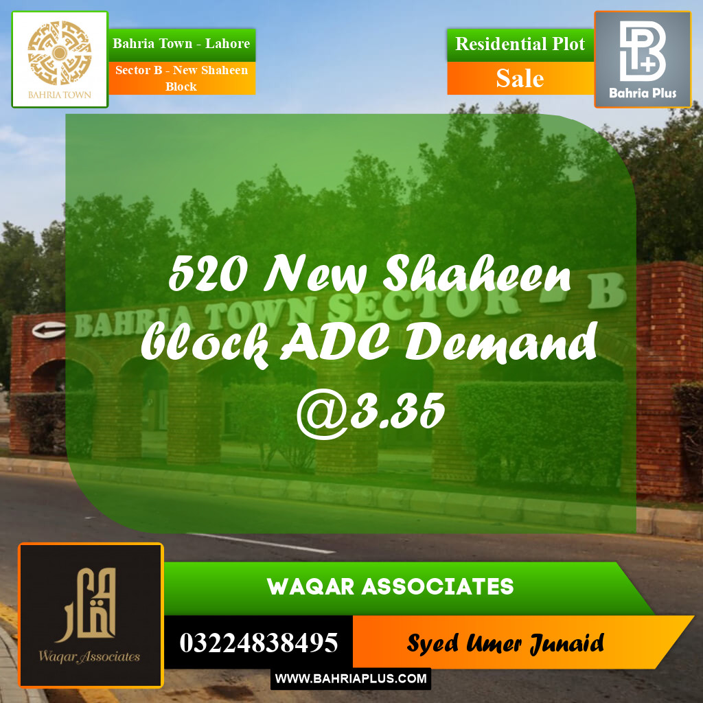 Residential Plot for Sale in Sector B - New Shaheen Block -  Bahria Town, Lahore - (BP-244762)