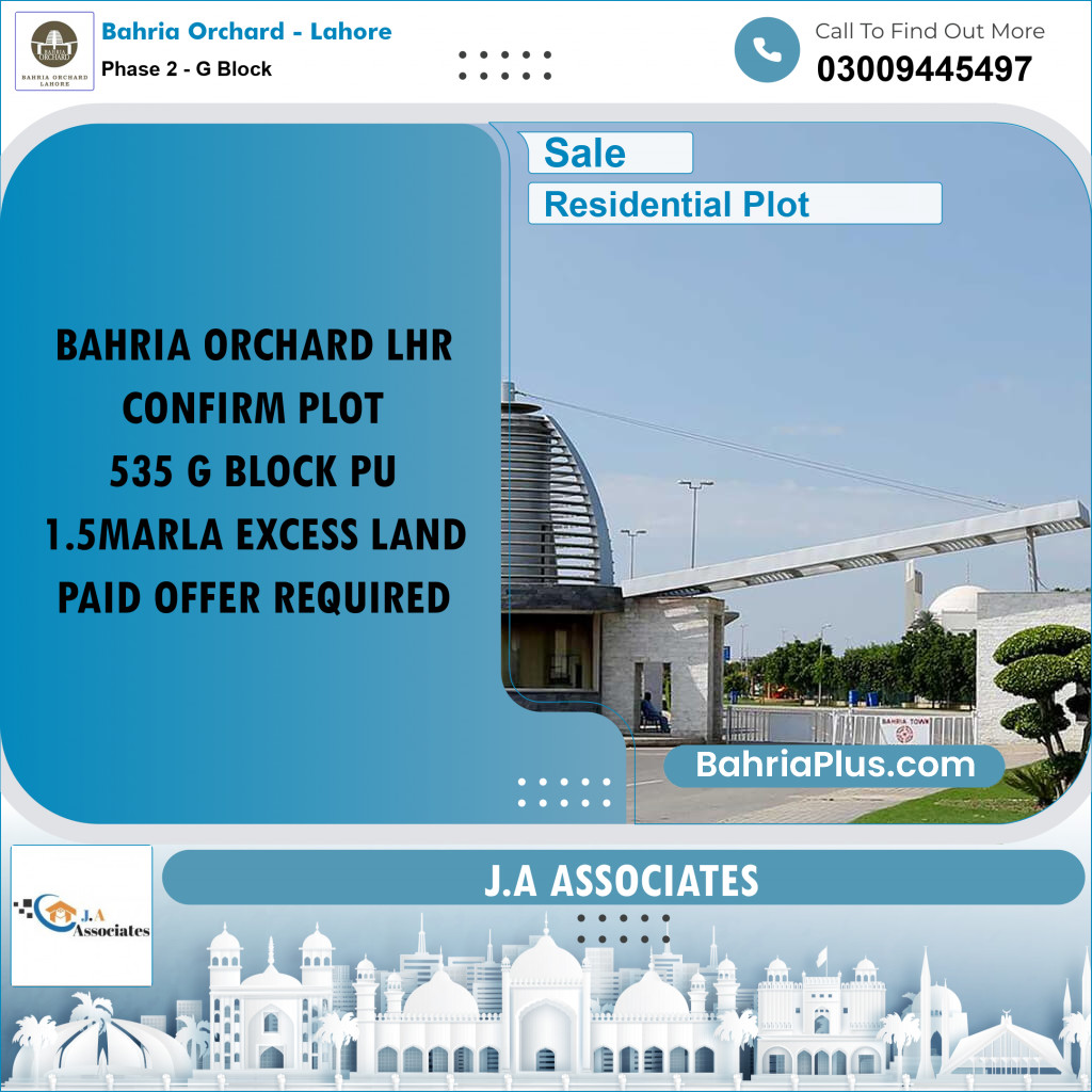 5 Marla Residential Plot for Sale in Phase 2 - G Block -  Bahria Orchard, Lahore - (BP-244856)