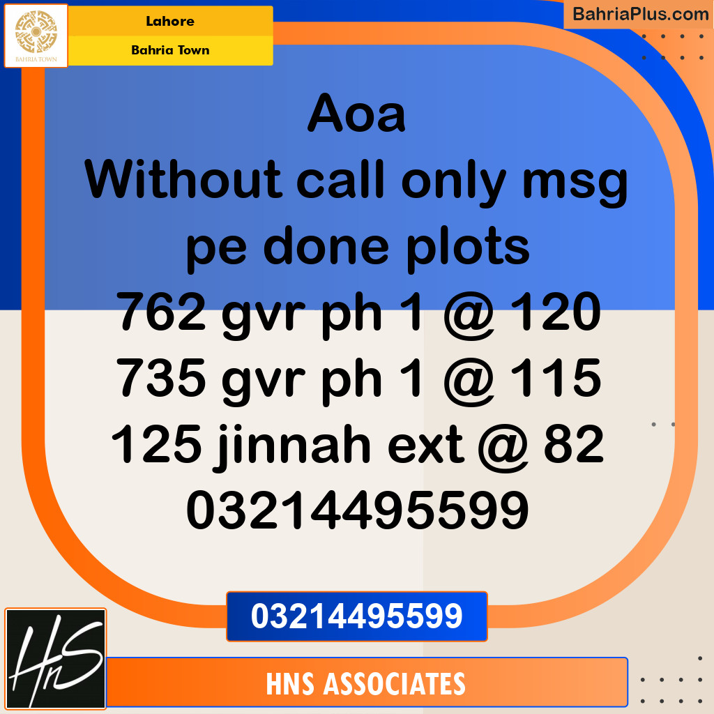 Residential Plot for Sale in Bahria Town, Lahore - (BP-244916)