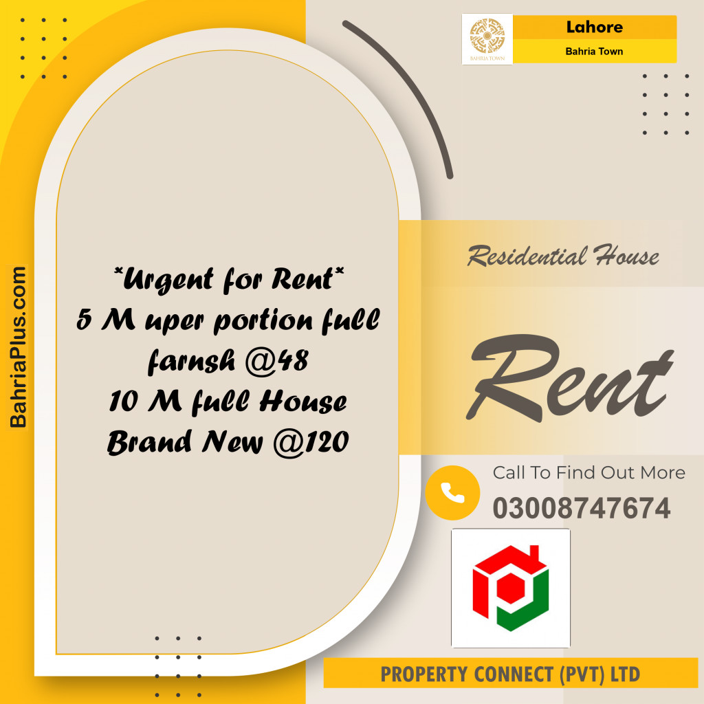 Residential House for Rent in Bahria Town, Lahore - (BP-245023)
