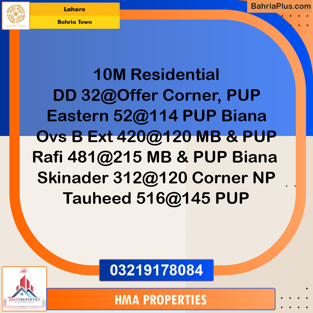 10 Marla Residential Plot for Sale in Bahria Town, Lahore - (BP-245031)