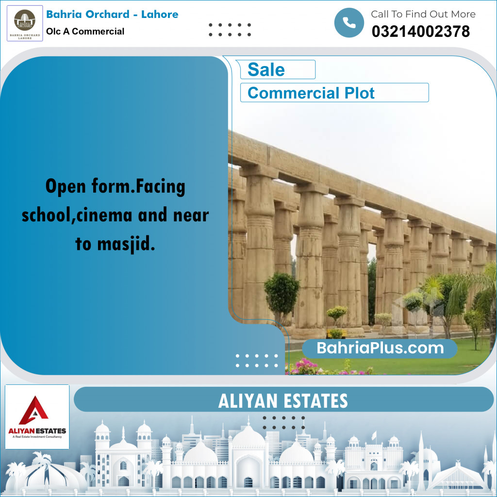 5 Marla Commercial Plot for Sale in OLC A Commercial - Bahria Orchard, Lahore - (BP-245035)