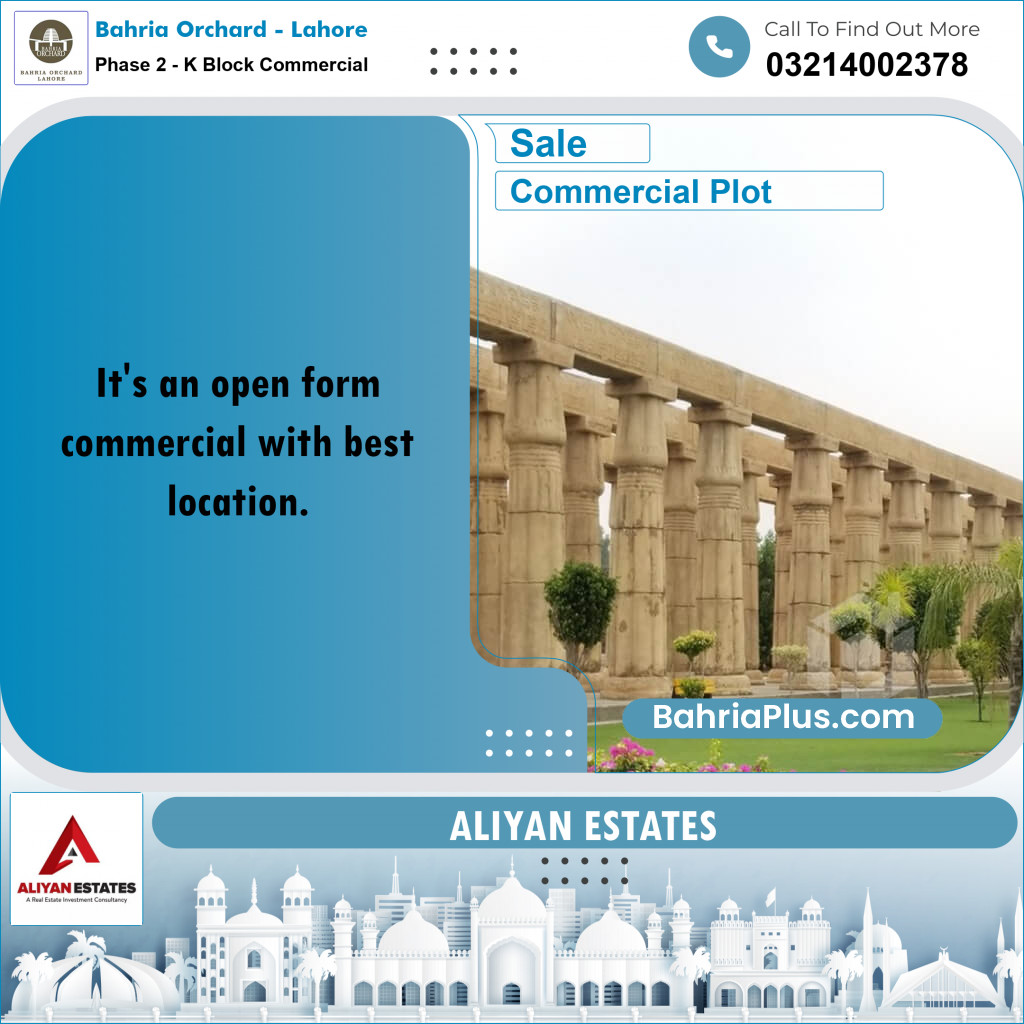 5 Marla Commercial Plot for Sale in Phase 2 - K Block Commercial -  Bahria Orchard, Lahore - (BP-245040)