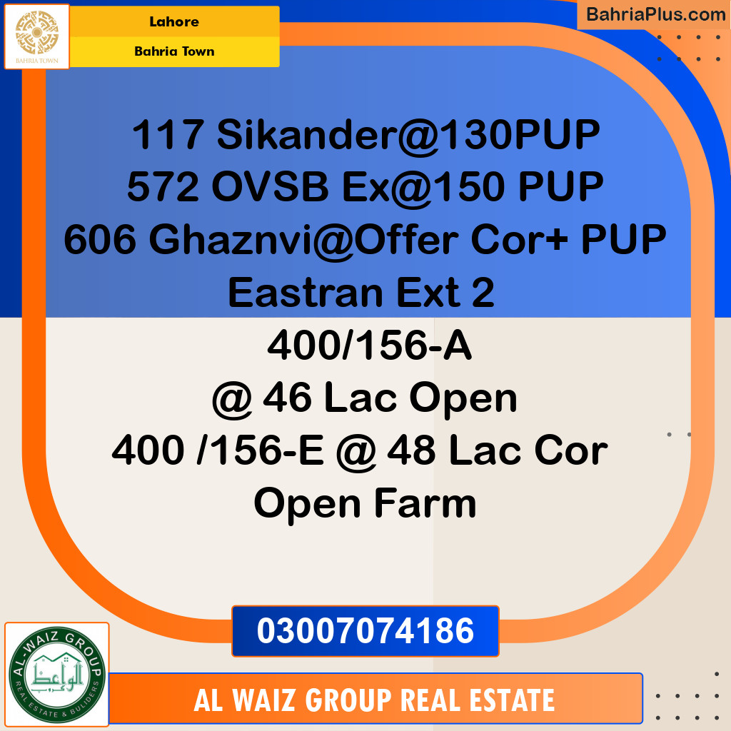 Residential Plot for Sale in Bahria Town, Lahore - (BP-245136)