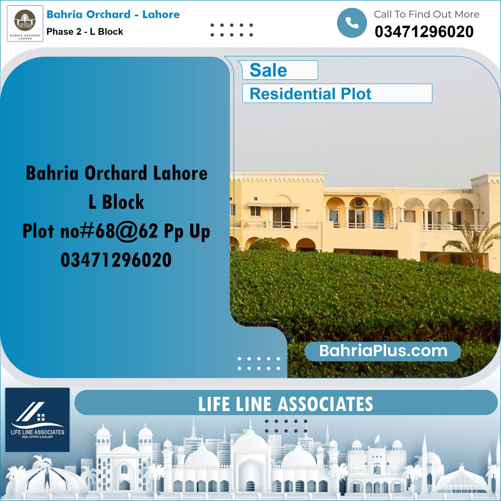 5 Marla Residential Plot for Sale in Phase 2 - L Block -  Bahria Orchard, Lahore - (BP-245146)