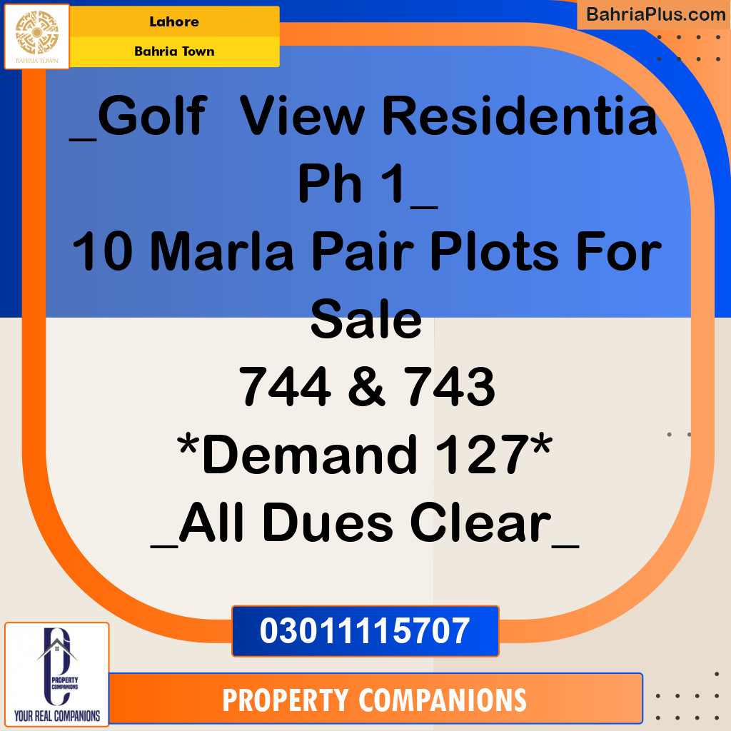 Residential Plot for Sale in Bahria Town, Lahore - (BP-245162)