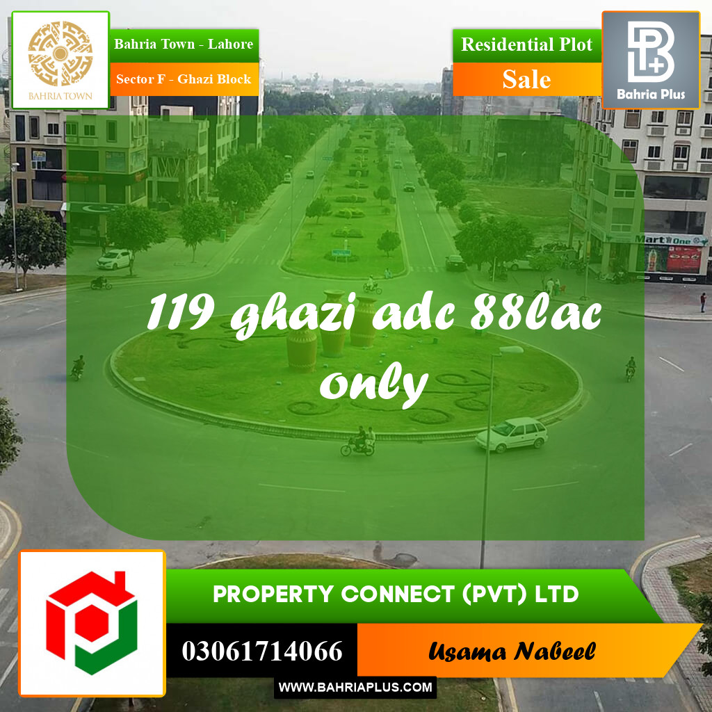 Residential Plot for Sale in Sector F - Ghazi Block -  Bahria Town, Lahore - (BP-245193)