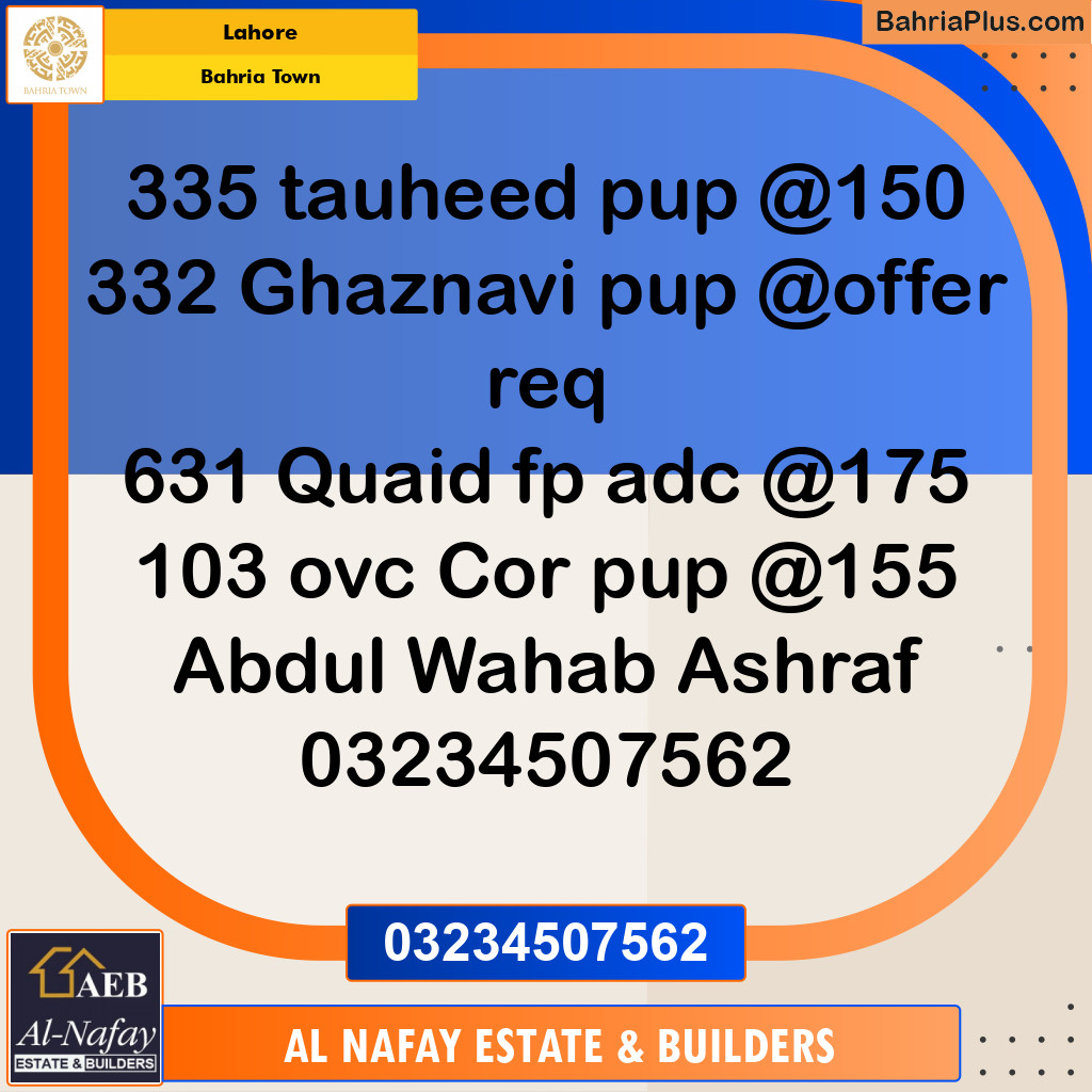 Residential Plot for Sale in Bahria Town, Lahore - (BP-245235)