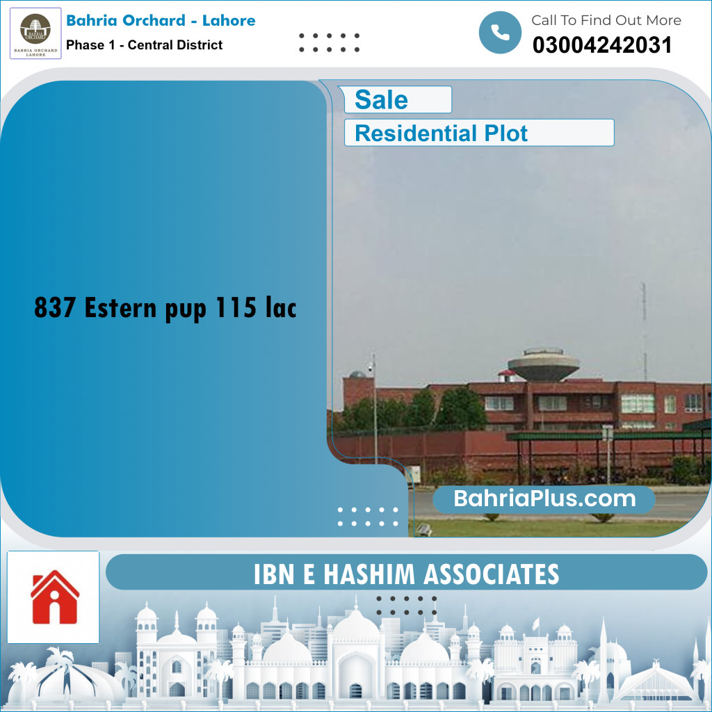 10 Marla Residential Plot for Sale in Phase 1 - Central District -  Bahria Orchard, Lahore - (BP-245286)