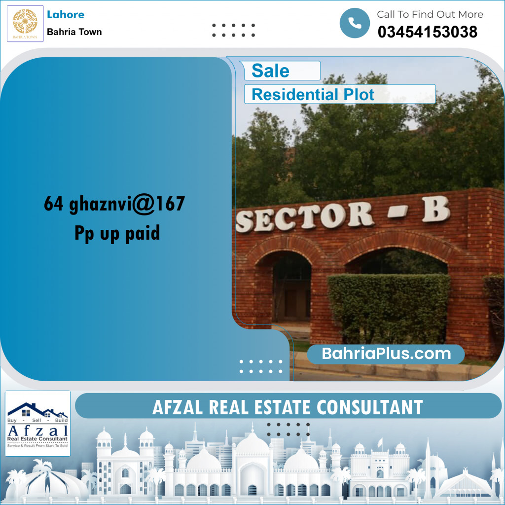 Residential Plot for Sale in Bahria Town, Lahore - (BP-245321)