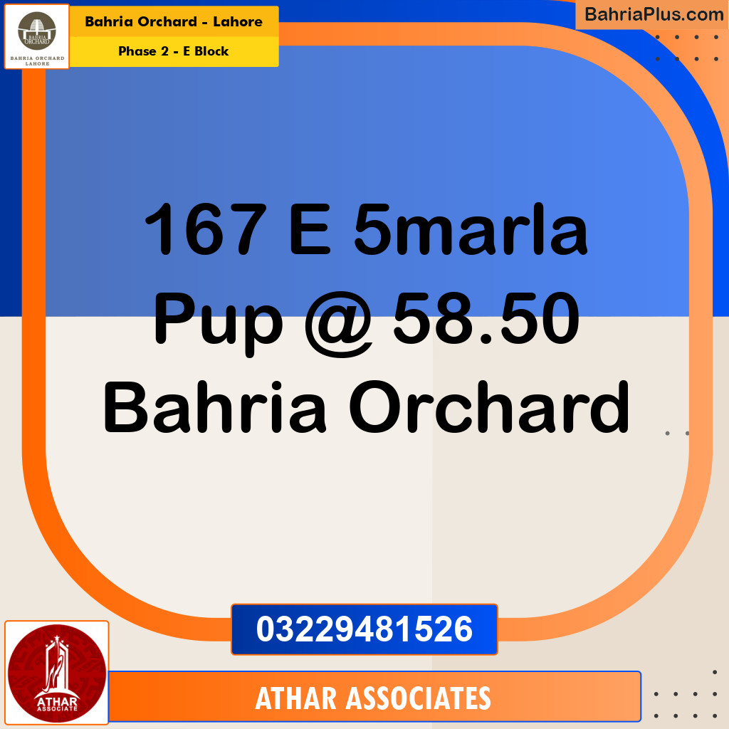 5 Marla Residential Plot for Sale in Phase 2 - E Block -  Bahria Orchard, Lahore - (BP-245379)