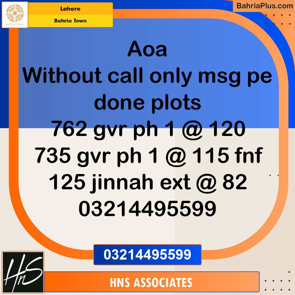Residential Plot for Sale in Bahria Town, Lahore - (BP-245411)