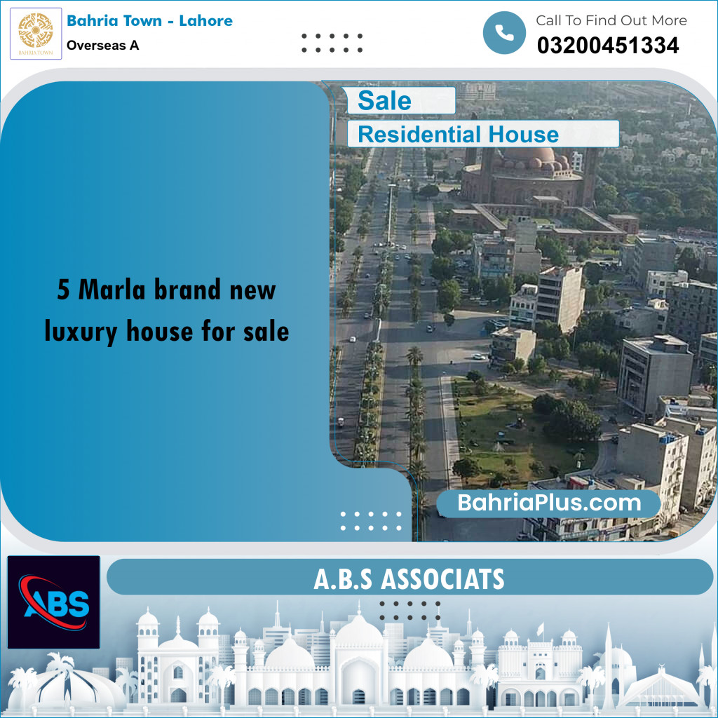5 Marla Residential House for Sale in Overseas A -  Bahria Town, Lahore - (BP-245414)