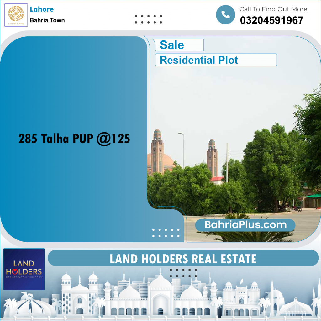 Residential Plot for Sale in Bahria Town, Lahore - (BP-245485)