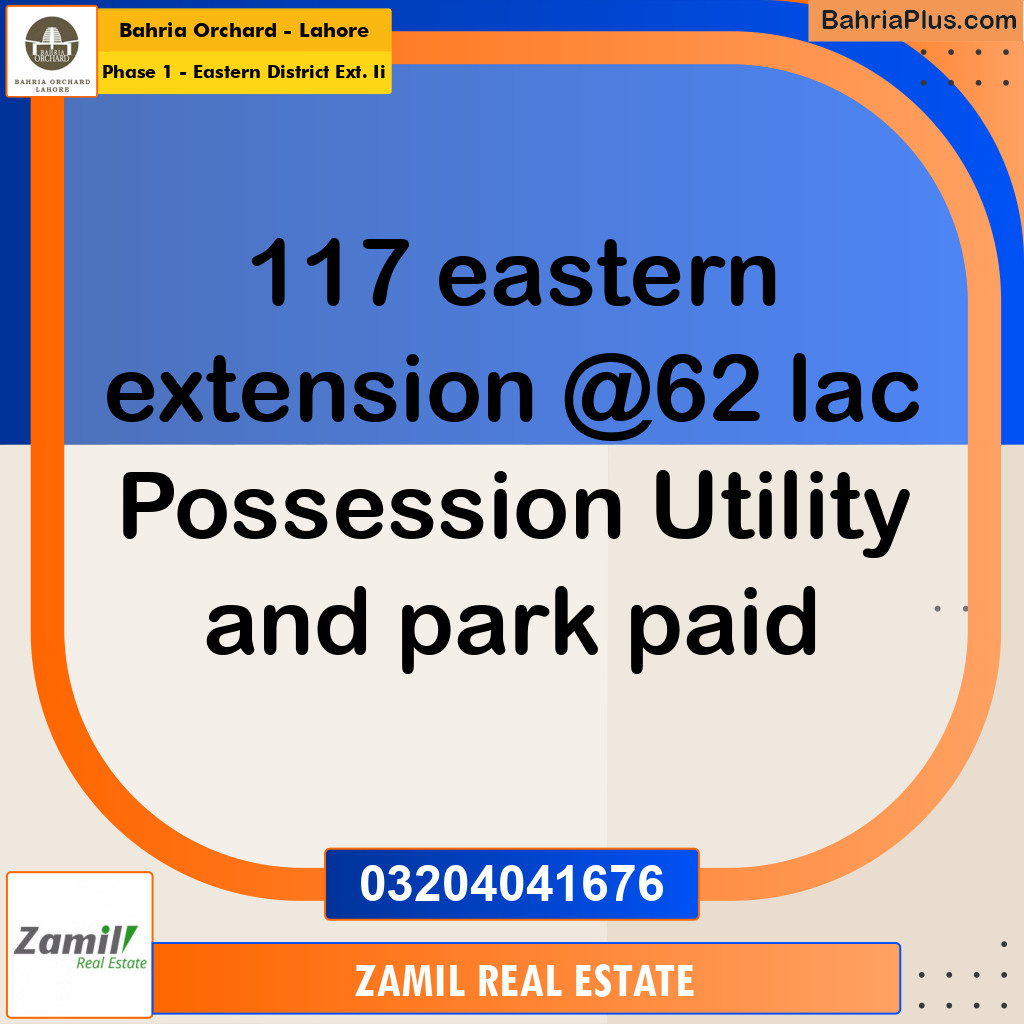 5 Marla Residential Plot for Sale in Phase 1 - Eastern District Ext. II -  Bahria Orchard, Lahore - (BP-245518)