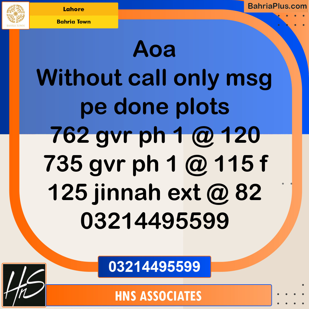 Residential Plot for Sale in Bahria Town, Lahore - (BP-245549)