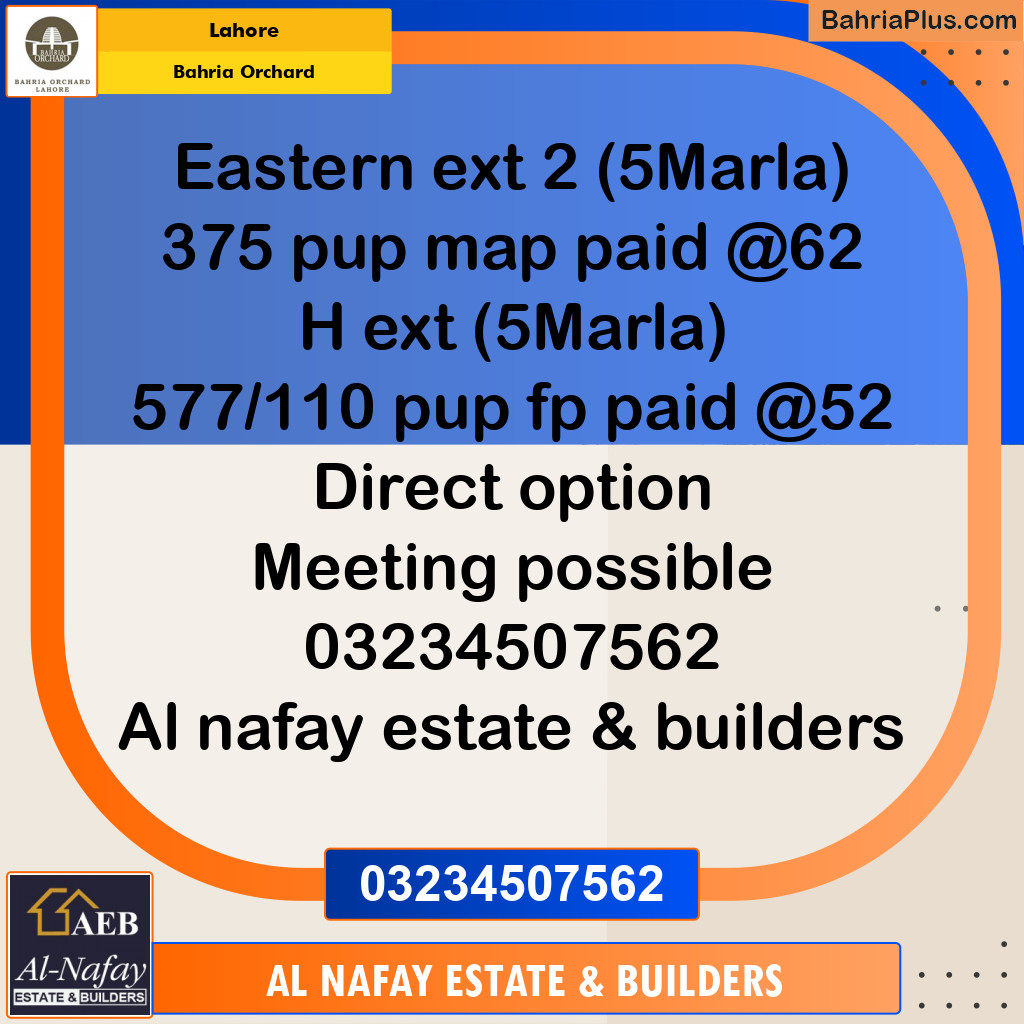 Residential Plot for Sale in Bahria Orchard, Lahore - (BP-245563)